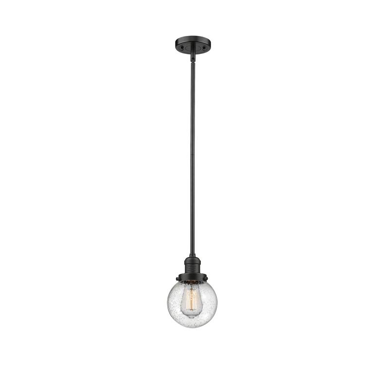 Innovations Lighting Franklin Restoration Beacon 1 Light 6" Stem Hung Mini Pendant - Oil Rubbed Bronze/Seedy