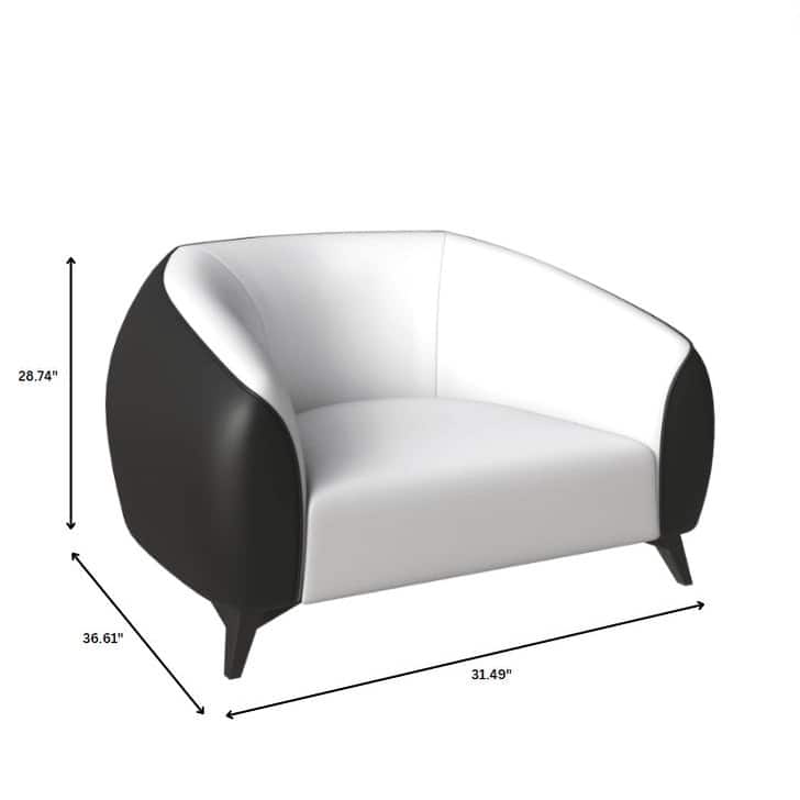 Single-Seater Sofa Armchair Upholstered in Vegan Leather with Metal Legs Opula Series by LeisureMod