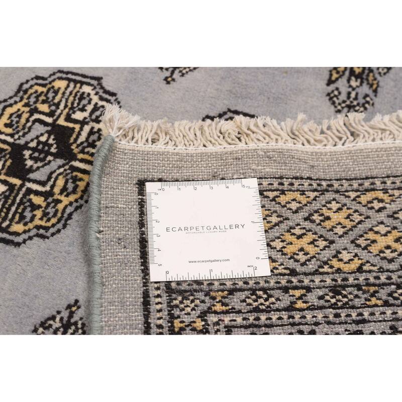 Finest Peshawar Bokhara Grey Rug 5'7" x 8'0" - 5'7 x 8'0