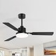 preview thumbnail 15 of 93, 48"/52"/60"/72" Modern Black LED Ceiling Fan with Light Remote (3/5/6/8/12 Reversible Blades) 52"-3-Blade