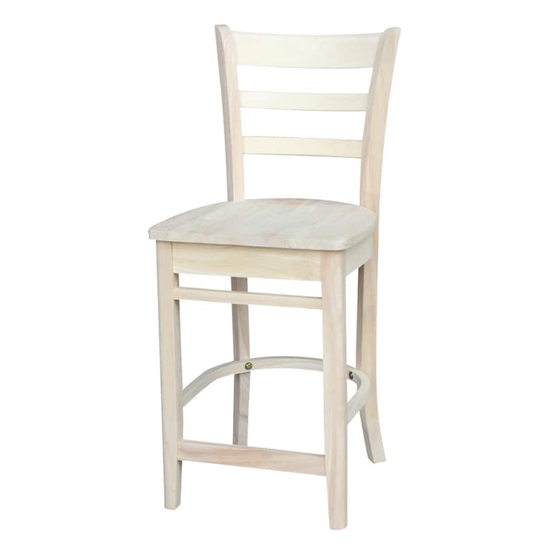International Concepts Solid Wood Emily Dining Stool - Unfinished - Counter Height