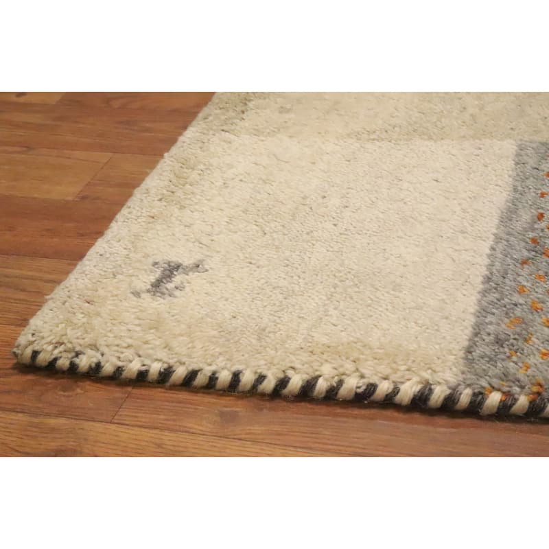 Hand Knotted Oriental 100% Wool Carpet Tribal Modern Multi-Colored Gabbeh Area Rug - 7' 6'' X 4' 11''