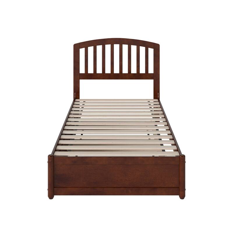 Lucia Platform Bed with Panel Footboard and Twin XL Trundle