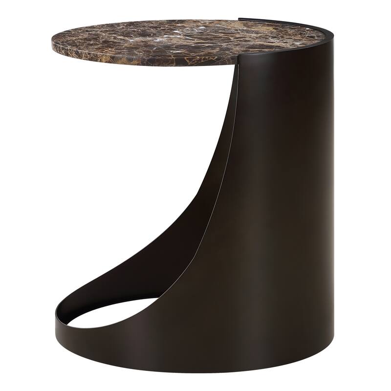 Sleek Round Top Side Table - 22" - Chocolate Brown