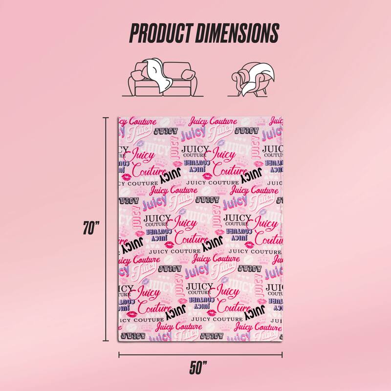 Juicy Couture Printed Plush Throw Blankets