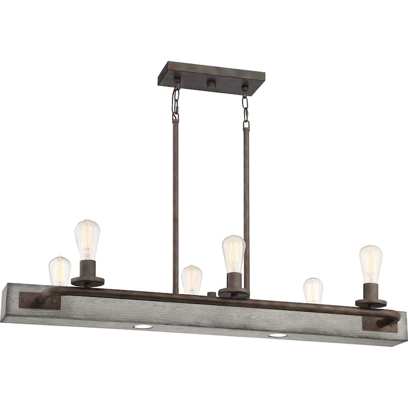 Melville 6-Light Island Chandelier in Iron Gate