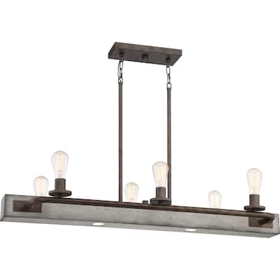 Melville 6-Light Island Chandelier in Iron Gate