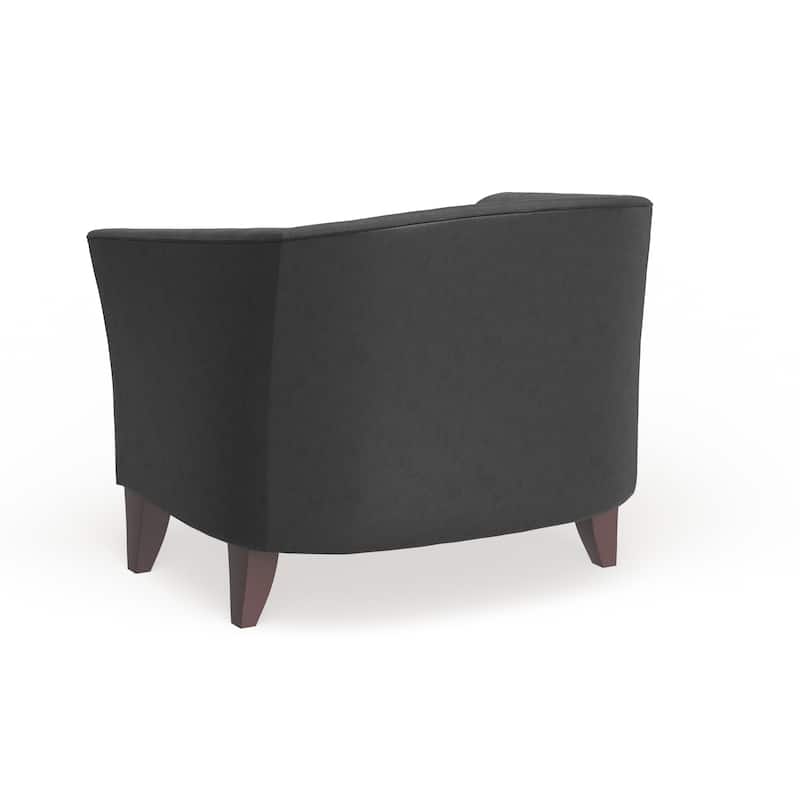 LeatherSoft Chair with Wood Feet - 33.5"W x 31"D x 29"H