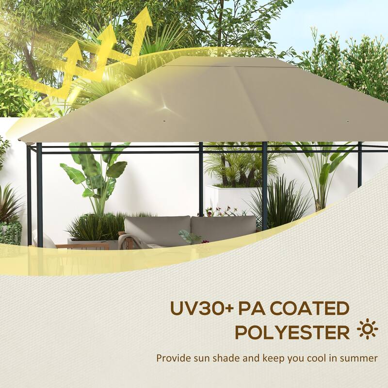 Outsunny 10' x 13' Gazebo Canopy Replacement, Patio Gazebo Roof with Top Vents for 84C-116