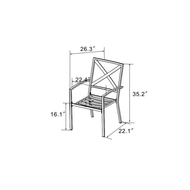 San Marino X-Back Outdoor Dining Chair Set of 2 with Cushions
