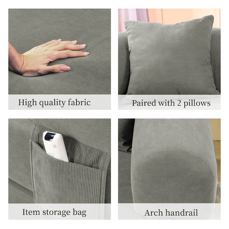 3-in-1 Convertible Sleeper Sofa with Pillows & Storage
