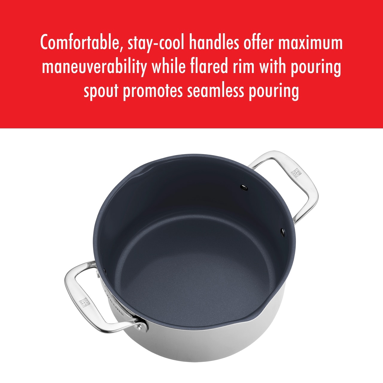 Zwilling Clad CFX 1-qt Stainless Steel Ceramic Nonstick Saucepan