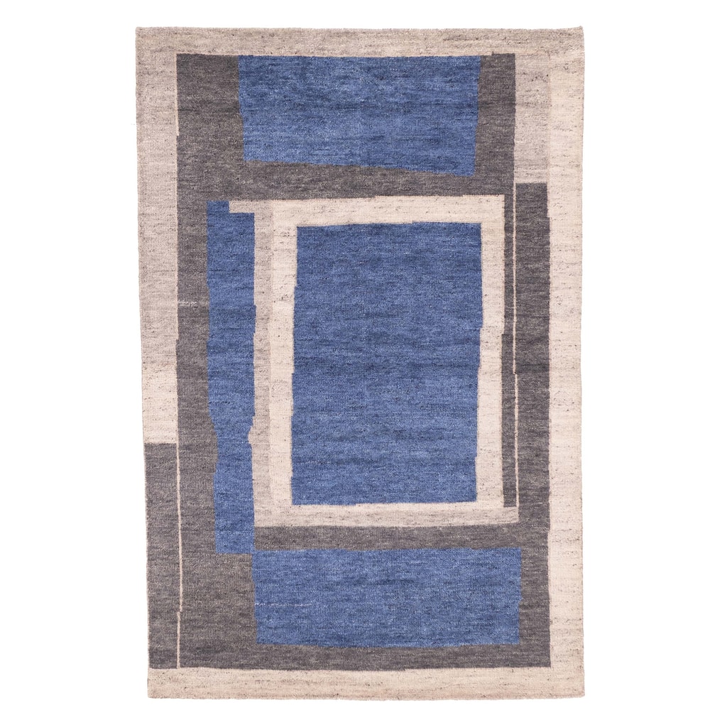ECARPETGALLERY Hand-knotted Tangier Dark Blue Wool Rug - 5'1 x 7'11