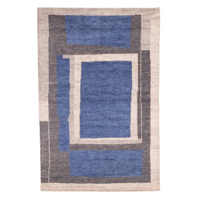 ECARPETGALLERY Hand-knotted Tangier Dark Blue Wool Rug - 5'1 x 7'11