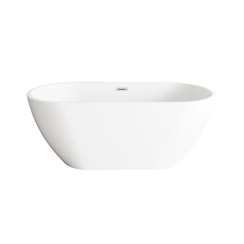 Orson Bathtub in Glossy White - Glossy White with Chrome Trim - 59"
