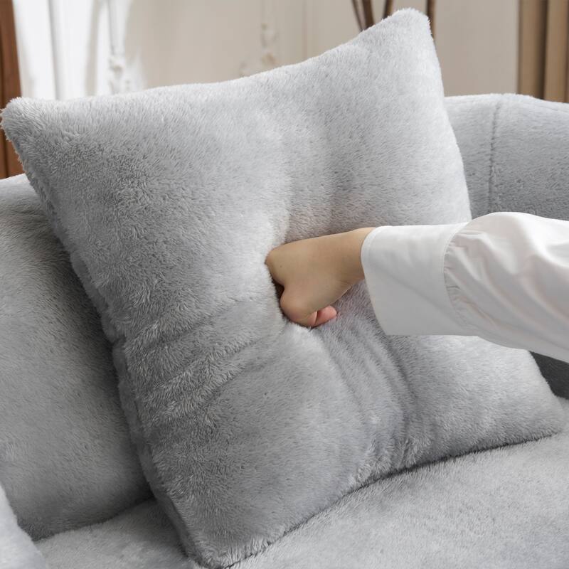 Full Compression Plush L-shaped Sectional Sofa with Curved Chaise