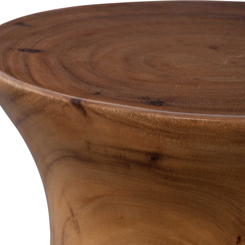 Hourglass Shaped Accent End Table - 18" - Brown