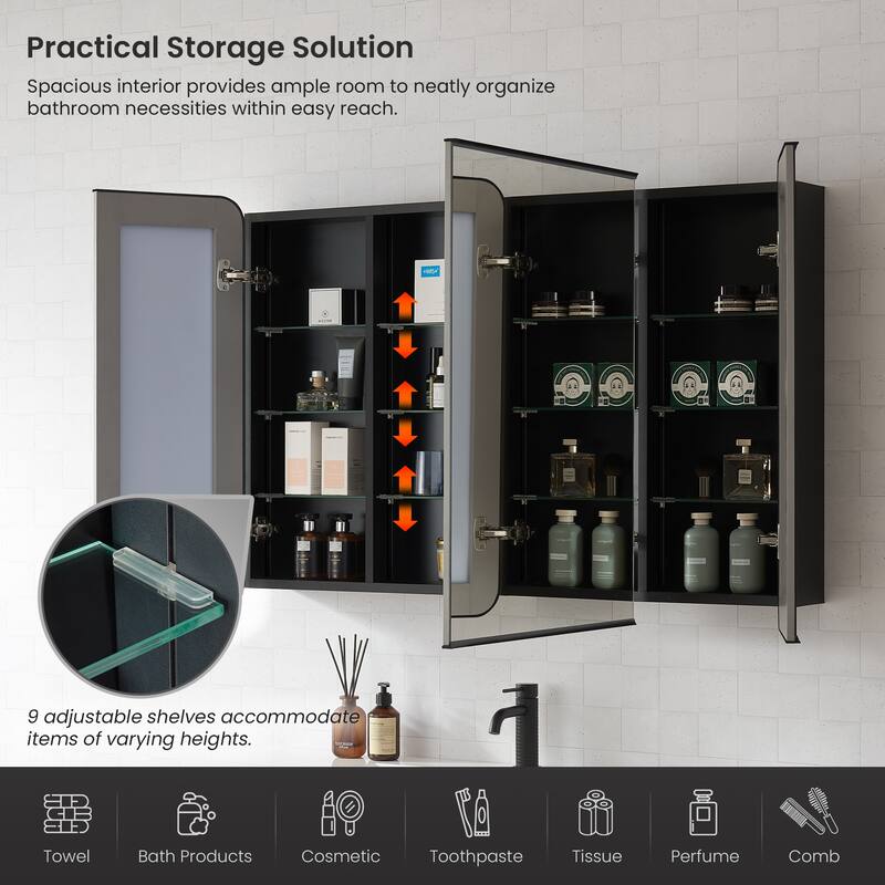 Talayuela Rectangular Aluminum Framed Medicine Cabinet with Mirror