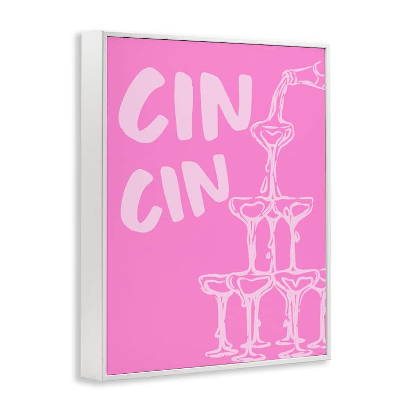 Stupell Pink Champagne Tower Framed Giclee Art Design By House of Lulu