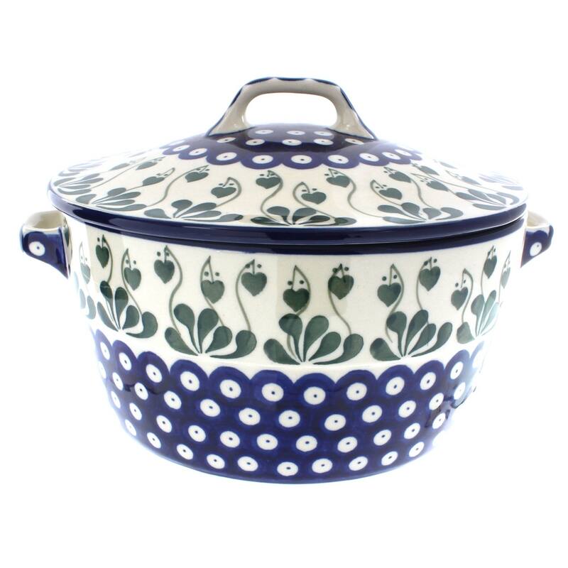Blue Rose Polish Pottery 278 Ceramika Artystyczna Covered Round Baker - Alyce