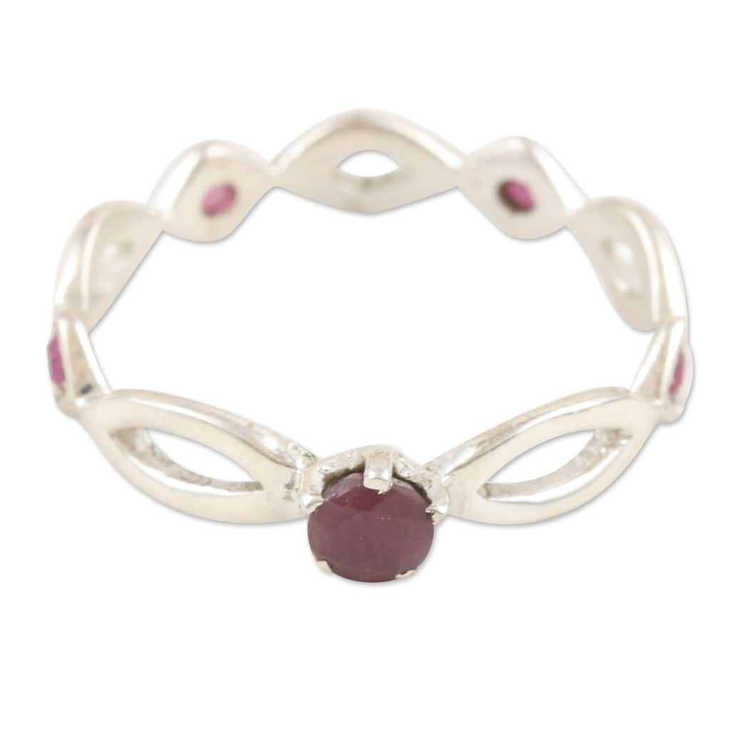 Novica Handmade Ruby Princess Ruby Band Ring