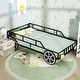 preview thumbnail 5 of 9, Costway Twin Car-Shaped Metal Bed Frame with Wheels Decorations Safety