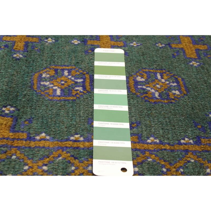 ECARPETGALLERY Hand-knotted Afghan Green Wool Rug - 3'3 x 4'9