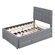 preview thumbnail 22 of 21, Modern and Timeless Twin Size Upholstered Platform Bed with Pull-out Twin Size Trundle and 3 Drawers