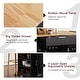 preview thumbnail 14 of 14, Bar Table Rolling Fluted Kitchen Island with Trash Can