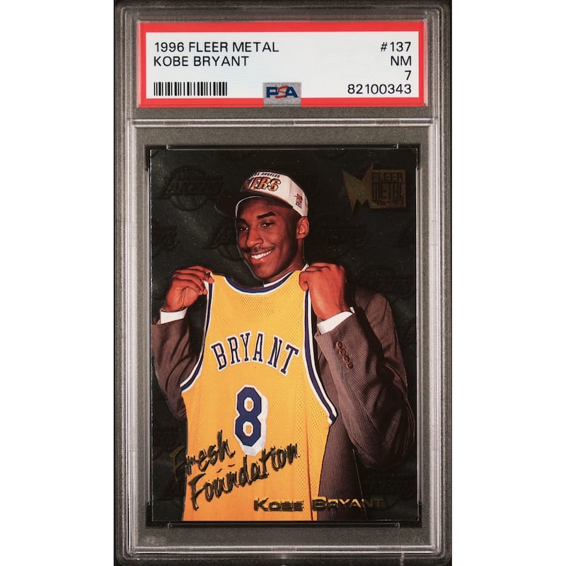 Kobe Bryant 1996 Fleer Metal Basketball Rookie Card #137 Graded PSA 7 - 8'6" x 11'6"