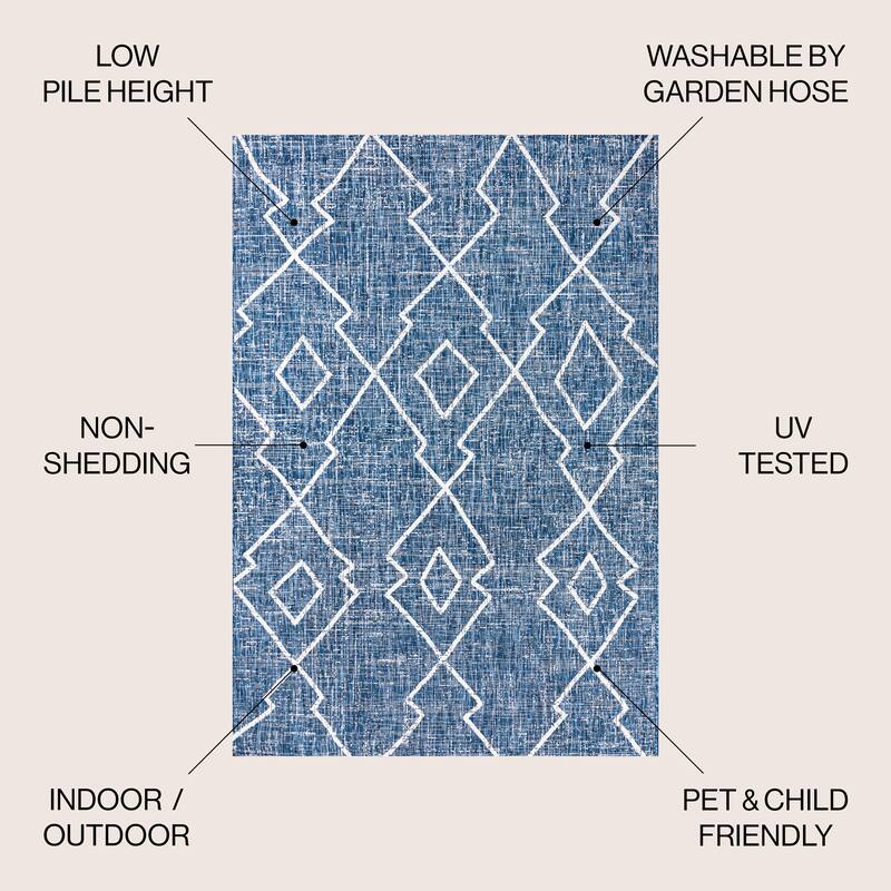 JONATHAN Y Derya Tribal Diamond Trellis Indoor/Outdoor Area Rug