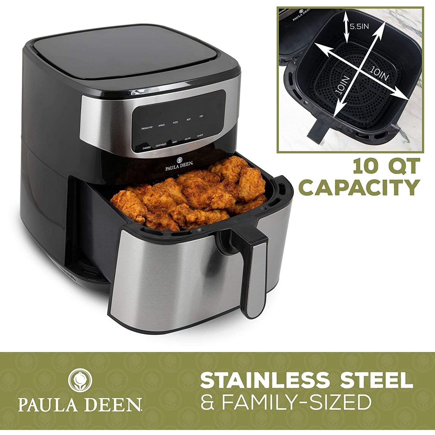 https://ak1.ostkcdn.com/images/products/is/images/direct/6b088d2b9188c8f1bf1f7287ba24d92b64179099/Paula-Deen-PDKDF579SS-Stainless-Steel-10-QT-1700-Watts-Digital-LED-Display-Air-Fryer%2C-Silver.jpg