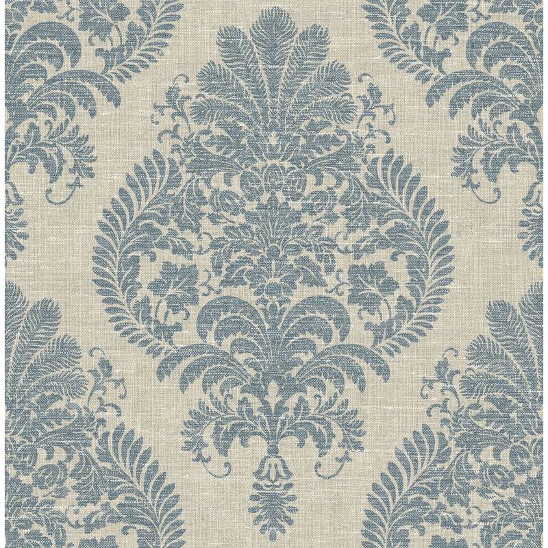 Seabrook Designs Lillian August Antigua Damask Unpasted Wallpaper