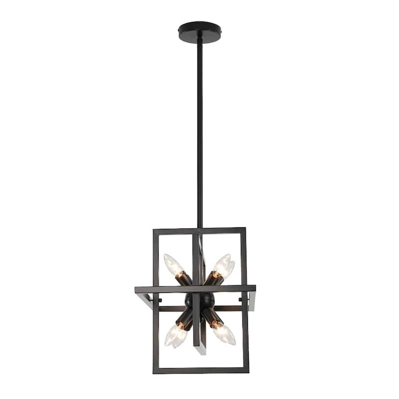 Industrial 8-Light Metal Geometric Sputnik Chandelier 