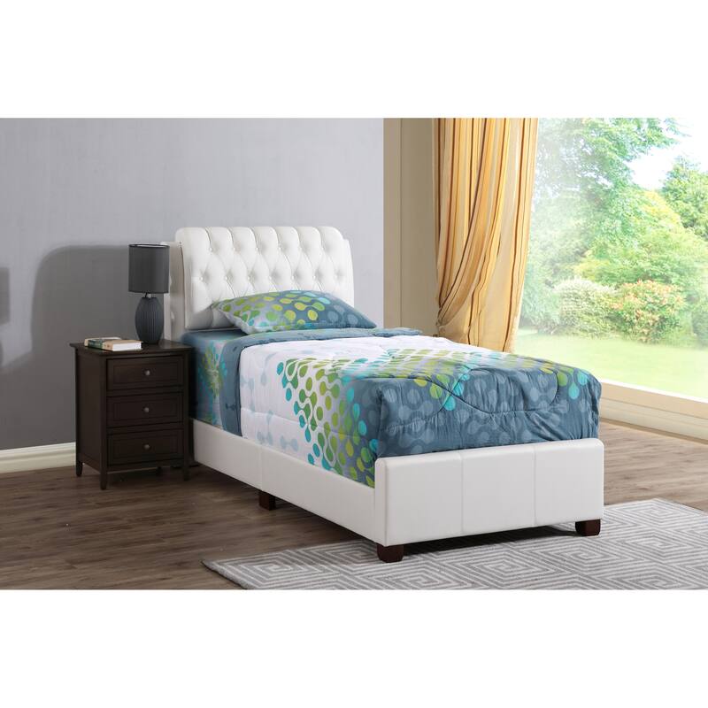 Glory Furniture Marilla Upholstered Bed - White - Twin
