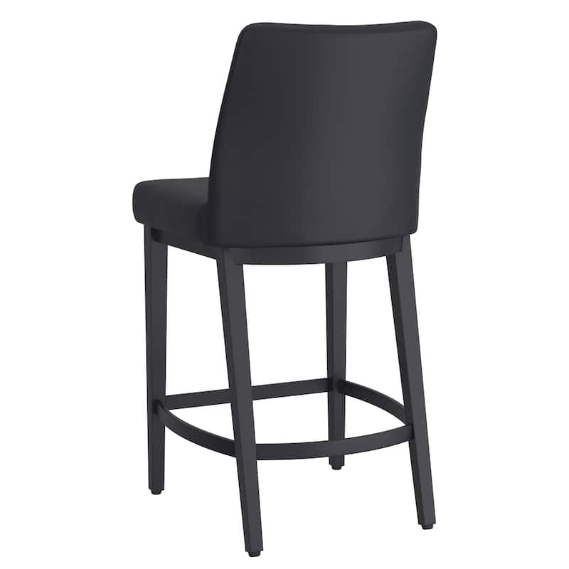 Modern Faux Leather and Metal 26" Counter Stool, Set of 4