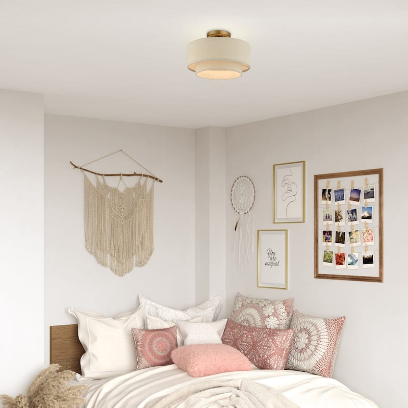Livex Lighting 58896 Bellingham 13" Wide Semi-Flush Drum Ceiling