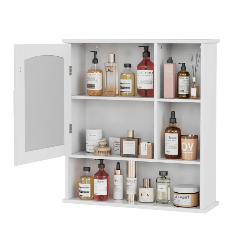 Bathroom Mirror Medicine Cabinet with Storage, Wall Mount Cabinet with Mirror Door, Inner Adjustable Shelves