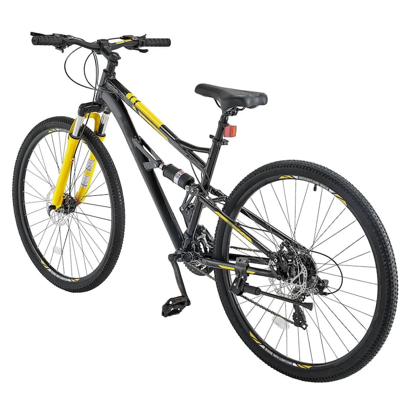 Aluminum Mountain Bike with 24 Speeds and Full Suspension - 74.8” L x 25” W x 40.6” H
