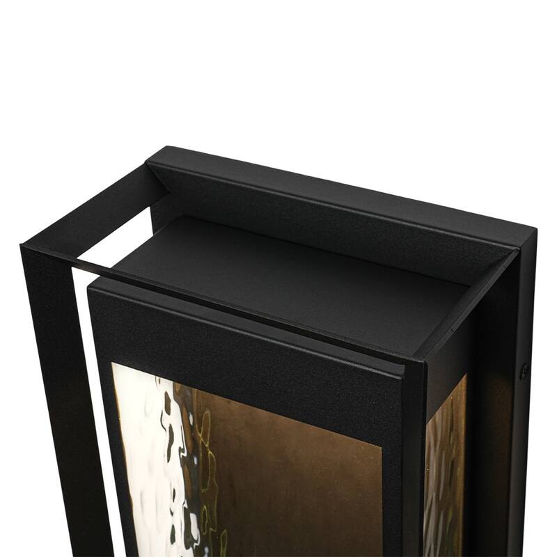 Dimmable LED Rectangle Frame Water Patterned Exterior Wall Sconce - 7.9 in