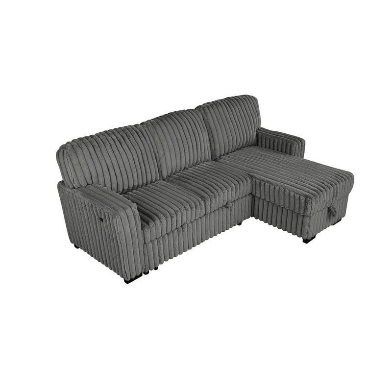Best Quality Furniture 2-Piece Corduroy Sectional
