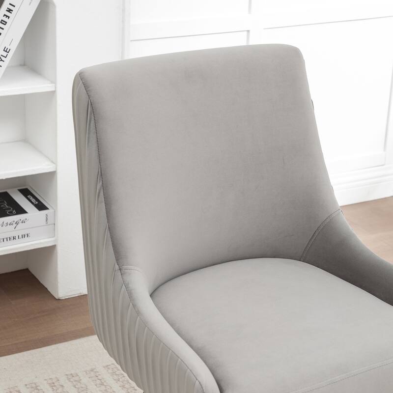 SEYNAR Modern Velvet 360 Degree Swivel Armless Dining chair Set of 4