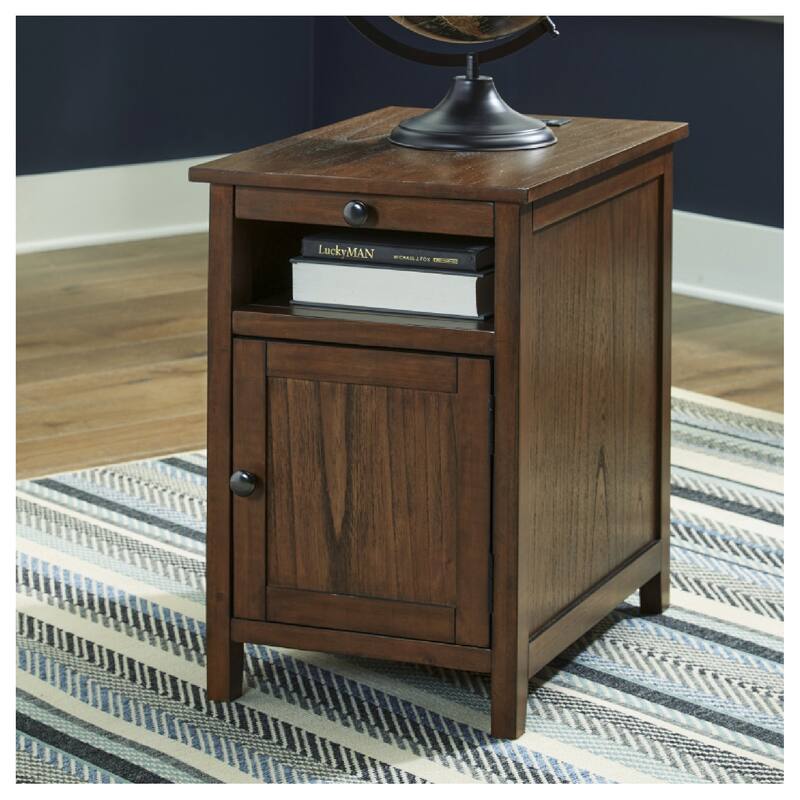 Signature Design by Ashley Treytown Chairside End Table - 16"W x 24"D x 24"H - Brown