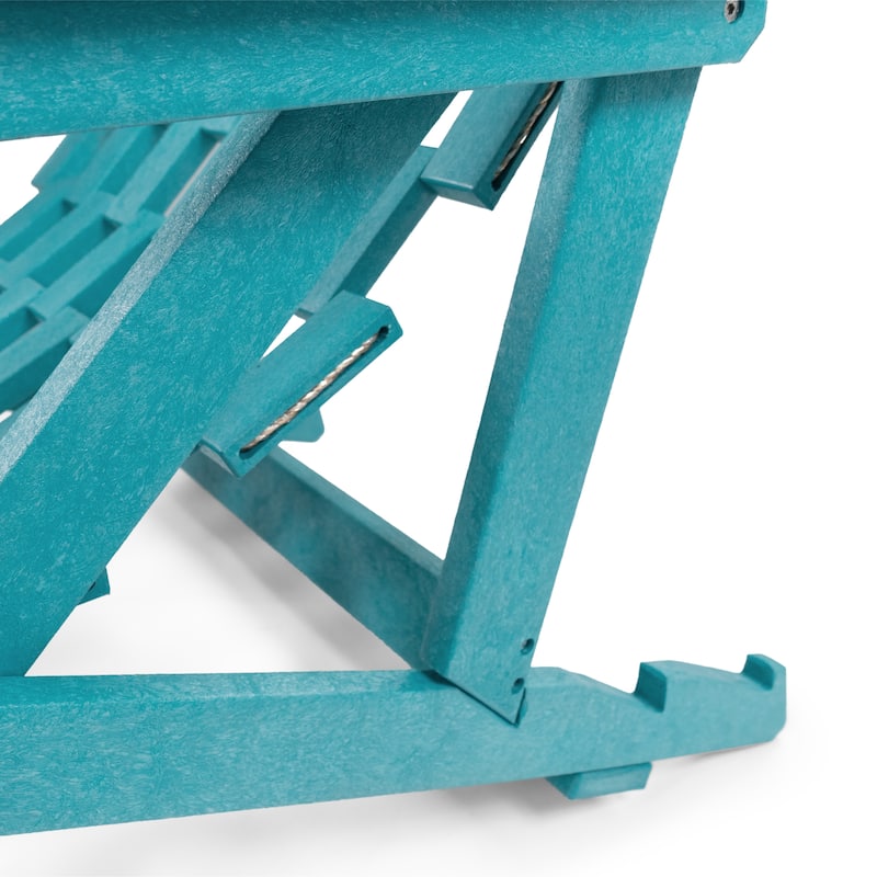 Aspen Fully Assembled All-Weather HDPE Outdoor Folding Lounge Chair with Removable Cushion