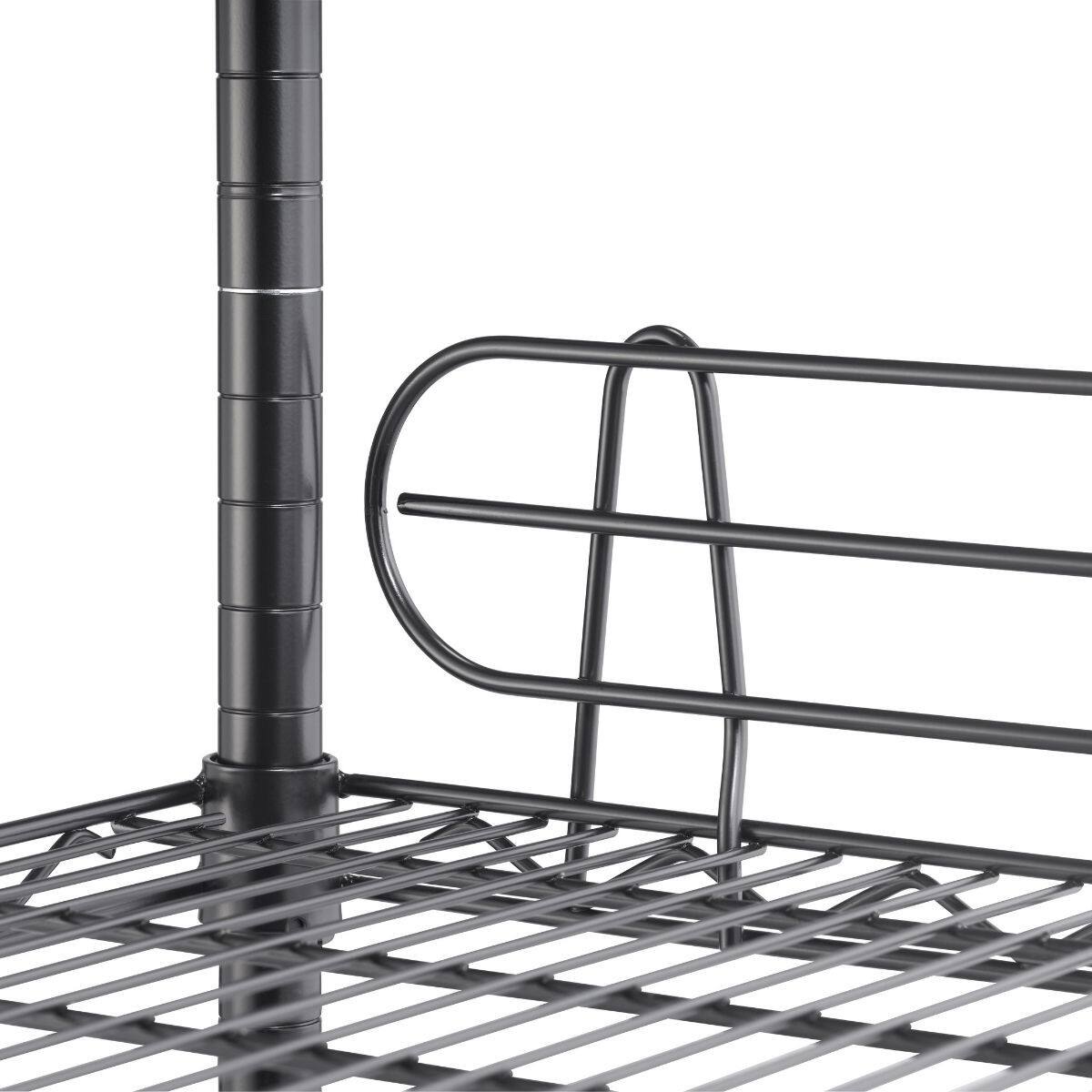 TRINITY 6Tier 48x18x72 Commercial Black Wire Shelving w/ Backstands