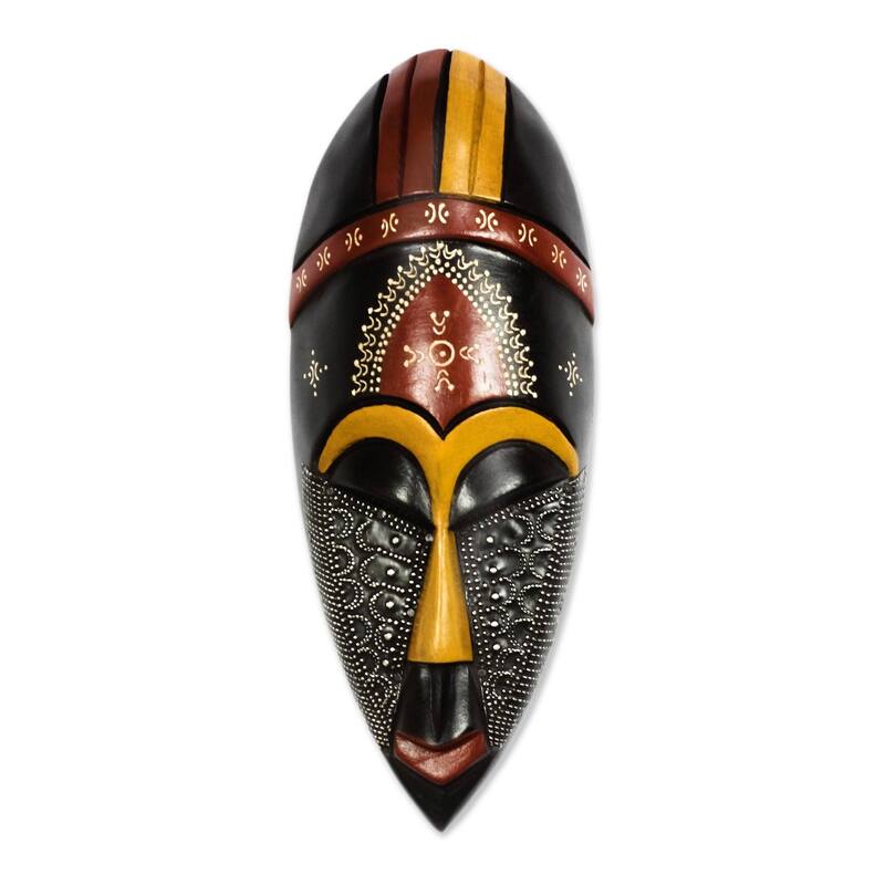 Handmade Face of Greatness African wood mask (Ghana)