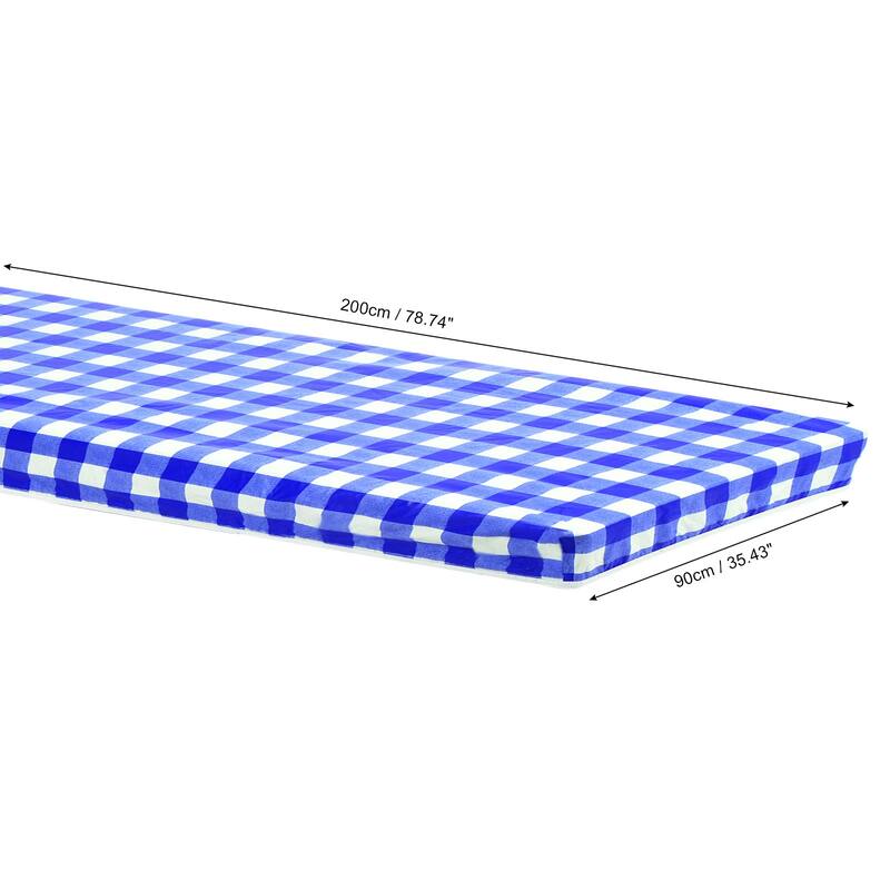 Picnic Table Cover PVC Vinyl Fitted 6ft Tablecloth w Flannel Backing - 197 x 90 cm - Blue