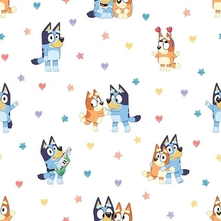 Bluey and Bingo Hearts Multicolor Peel and Stick Wallpaper