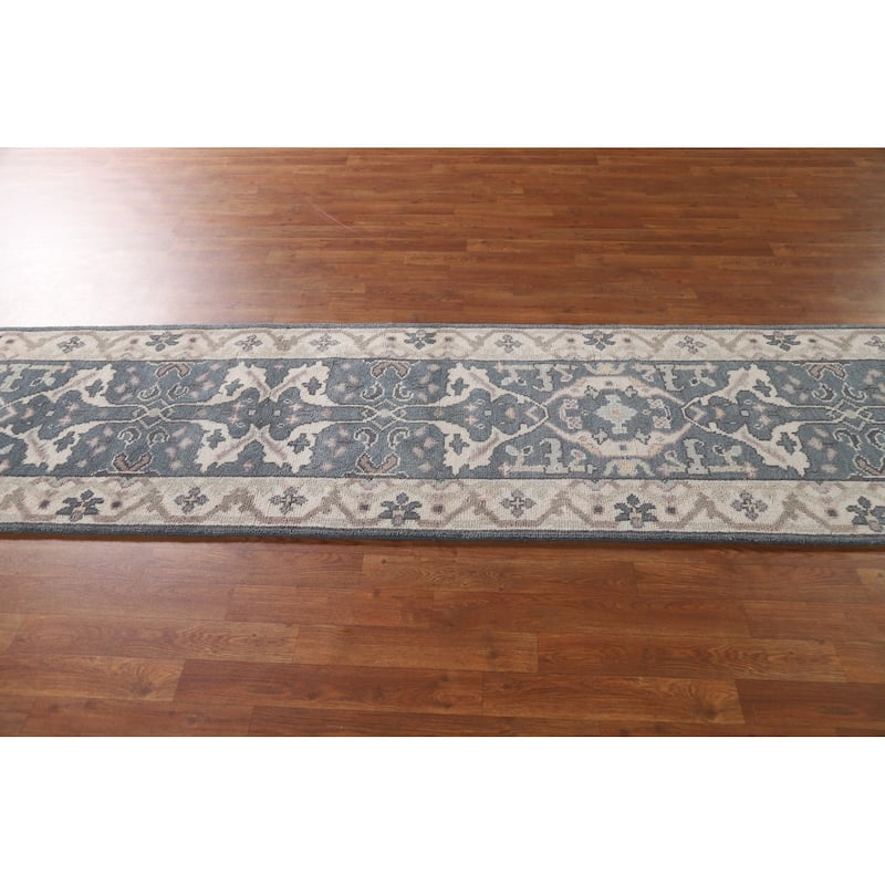 Oushak Indian Runner Rug Handmade Wool Carpet - 2'6"x 9'10"