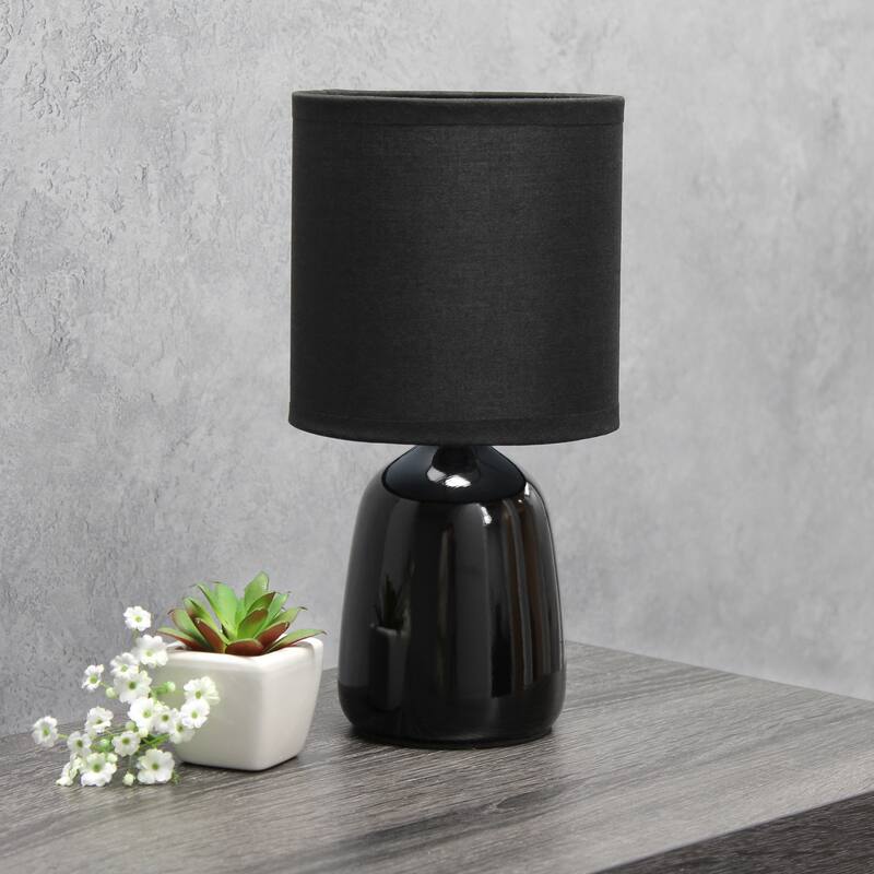 10.04" Thimble Base Lamp w Matching Fabric Shade
